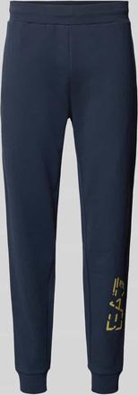 Emporio Armani Sweatpants mit elastischem Bund und Label-Print in Dunkelblau, Gr&ouml;&szlig;e XXXL
