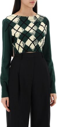 Burberry Womens Bottle Green Cotton Sweater - Dark Green - Size X-Small
