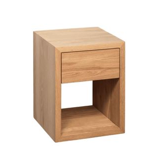 Woodek Mesita de noche, roble macizo y acabado mate
