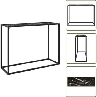 vidaXL The Living Store Tavolo Consolle Nero 100x35x75 cm in Vetro Temperato - Tavolo in vetro temperato