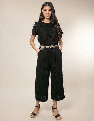 Nooki Design Womens Marybeth Broderie Trousers - Black - Size: 10