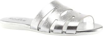 Hogan Metallic Leather Sandal