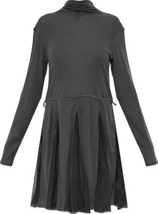 Diesel Turtleneck Mini Dress In Jersey And Chiffon