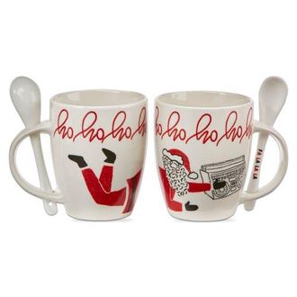 Tag Hohoho Santa Mug with Spoon Red Bone China Christmas Drinkware at Nordstrom