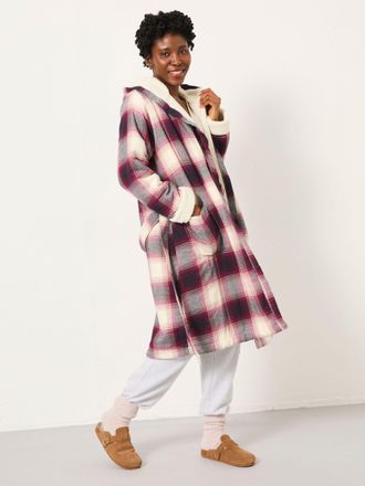 Fat Face FatFace Purple Check Dressing Gown