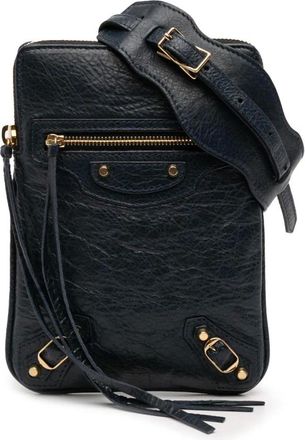 Balenciaga Pre-owned Cross Body Bags, female, Blue, Size: ONE SIZE Pre-owned Leather Phone Holder