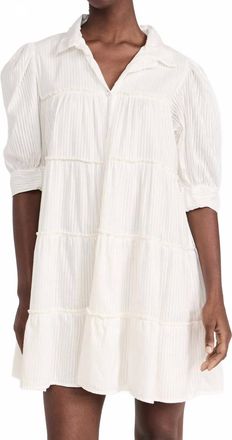 Peixoto Lola Ora Cotton Tired Shirt Dress In White