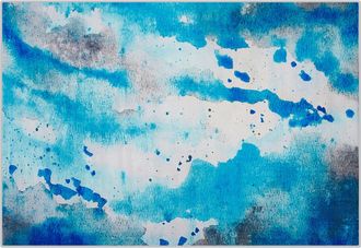Beliani Beliani - Alfombra Tejida Multicolor 140 X 200 Cm Patr&oacute;n Acuarela Abstracto Moderno Bozat