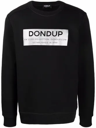 Dondup Sweater met logoprint - Zwart