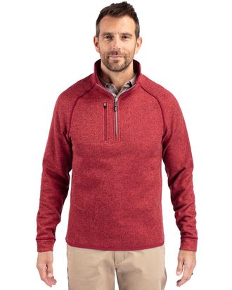 Cutter & Buck Mainsail Sweater-Knit Mens Half Zip Pullover Jacket