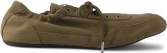 Prada Canvas Lace-Up Sneakers - Shoes - Mujer - Verde - 37 EU