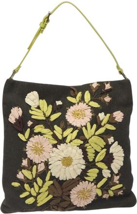 Valentino Garavani Khaki Canvas Shoulder Bag (Pre-Owned)