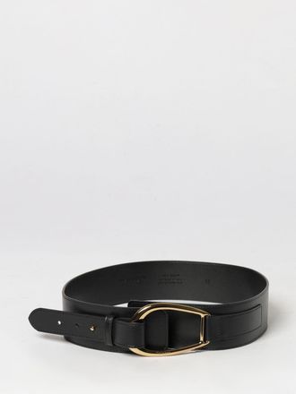 Twinset High-Waist Leather Belt with Engraved Logo Interlocking Buckle