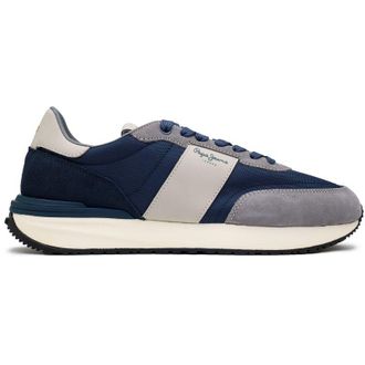 Pepe Jeans London Mens London Buster Trainers - Blue Suede - Size UK 6