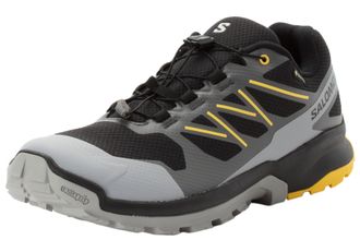 Salomon Trailrunningschuh SALOMON XA FLYER GORE-TEX, Herren, Gr. 42,5, schwarz (schwarz, castlerock, powder giallo), Synthetik, Textil, Schuhe Trailrunningsch
