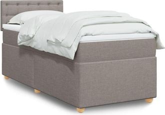 vidaXL Vidaxl - Cama Box Spring Con Colch&oacute;n Tela Gris Taupe 80x200 Cm