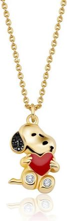 Crislu x Peanuts Snoopys Love Pendant Necklace in 18Kt Yellow Gold /Clear Stone at Nordstrom, Size 16