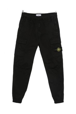 Stone Island S0010 CUFFED CARGO TROUSERS Size: 32, colour: BLACK