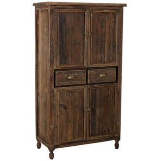 Wanderlust Deco Armario de madera con 4 puertas y 2 cajones 90x45x160h cm