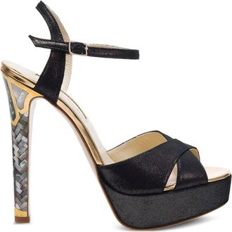 Freya Rose Cleopatra embellished-heel sandals - women - Calf Suede/Kid Leather/Calf Leather - 38 - Black