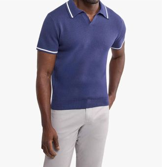 Fair Harbor Neptune Sweater Polo Shirt In Navy