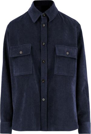 F.it Ribbed Stretch Nylon Blend Shirt - Dames - Overhemden - Blauw - 2XL - Nylon - Overhemden