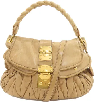 Miu Miu Beige Leather Tote Bag (Pre-Owned)
