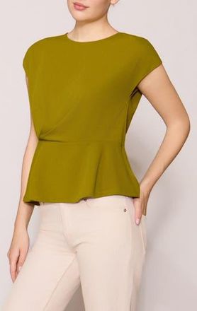 Melloday Side Ruched Crepe Top in Chartreuse Green at Nordstrom Rack, Size X-Large