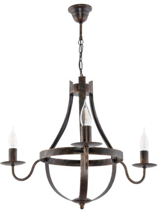 OEM L&aacute;mpara De Techo Colgante Tipo Candelabro, Color Negro Y Oro Antiguo, Modelo Elen Negro 11-362