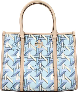 Tory Burch Light Blue Fabric Womens Handbag