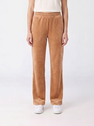 Chlo&eacute; Wide-Leg Velvet Jogging Trousers with Embroidered Logo