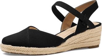 Life Stride Pilar Espadrille Shoes Womens Wedge Shoes Black : 8.5 M (B), Canvas/Faux Leather