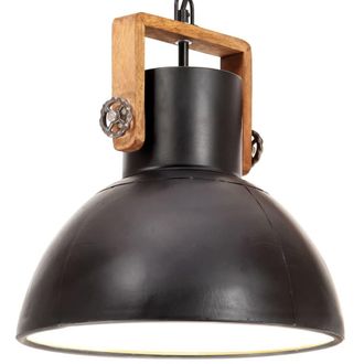vidaXL L&aacute;mpara Colgante Industrial Redonda 25 W Negra 30 Cm E27 Vidaxl