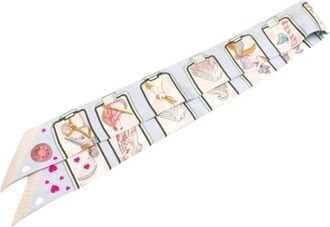 Herm&egrave;s Pre-owned Scarves, female, Blue, Size: ONE SIZE Pre-owned Silk Scarf