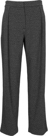 Emporio Armani Herringbone Cropped Relaxed-Fit Pants