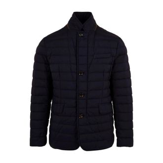 Moorer Gewatteerde Leren Jas - Heren - Winterjassen - Blauw - S - Jassen