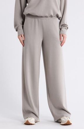 Zella Whisper Knit High Waist Wide Leg Pants in Grey Earl at Nordstrom Rack, Size X-Large