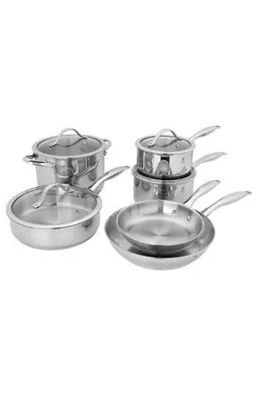 J.A. Henckels International Aragon 10-Piece Stainless Steel Cookware Set in Silver at Nordstrom Rack