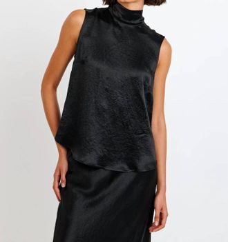 Bella Dahl Sleeveless Scarf Neck Blouse In Black