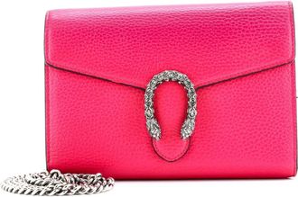 Gucci Dionysus Chain Wallet Leather with Embellished Detail Small crossbody bag - Roze