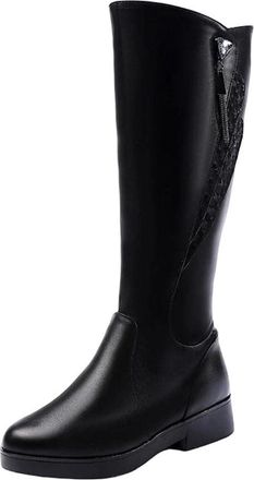 Generic Womens Wool Boots Genuine Leather Thigh-High Knight Boots