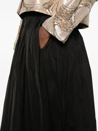 Susanne Bommer Pleated Taffeta Skirt - Black
