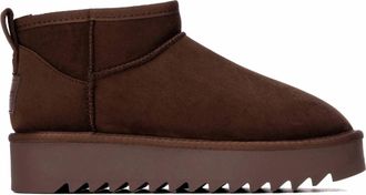 Refresh Womens Casual Platform Suede Ankle Booties In Brown