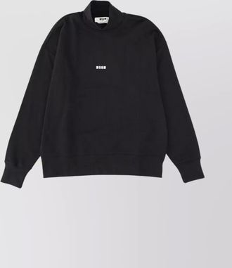 Msgm ribbed cuff knit sweater with hem detail