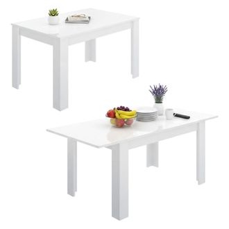 Dmora Mesa Extensible Caladora, Consola Extensible Multiposici&oacute;n, Mesa De Comedor Con Extensi&oacute;n, 140/190x90h77 Cm, Blanco - Dmora
