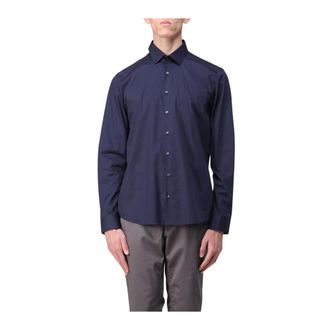 Calvin Klein Heren, Overhemden, Blauw, Maat: XL Katoen