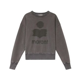 Isabel Marant Hoodies & sweatvesten, Dames, Grijs, S, Katoen, Moby Logo Sweatshirt