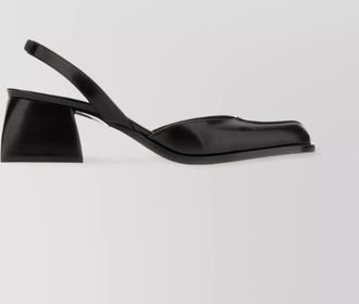 Nodaleto leather block heel square toe pumps