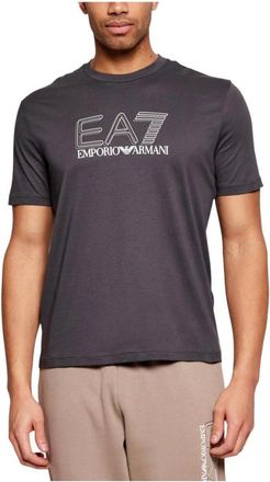 Emporio Armani T-shirt met korte mouwen en ronde hals van katoen - Heren - T-shirts - Grijs - L - Katoen - Tops