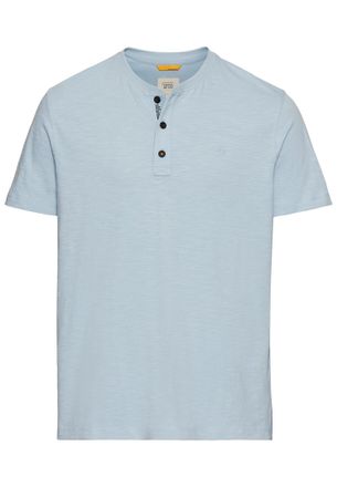 Camel Active Henleyshirt CAMEL ACTIVE, Herren, Gr. XL, blau (smoke blau), Jersey, Obermaterial: 100% Baumwolle, meliert, regular fit h&uuml;ftlang, Rundhals, abgesteppt